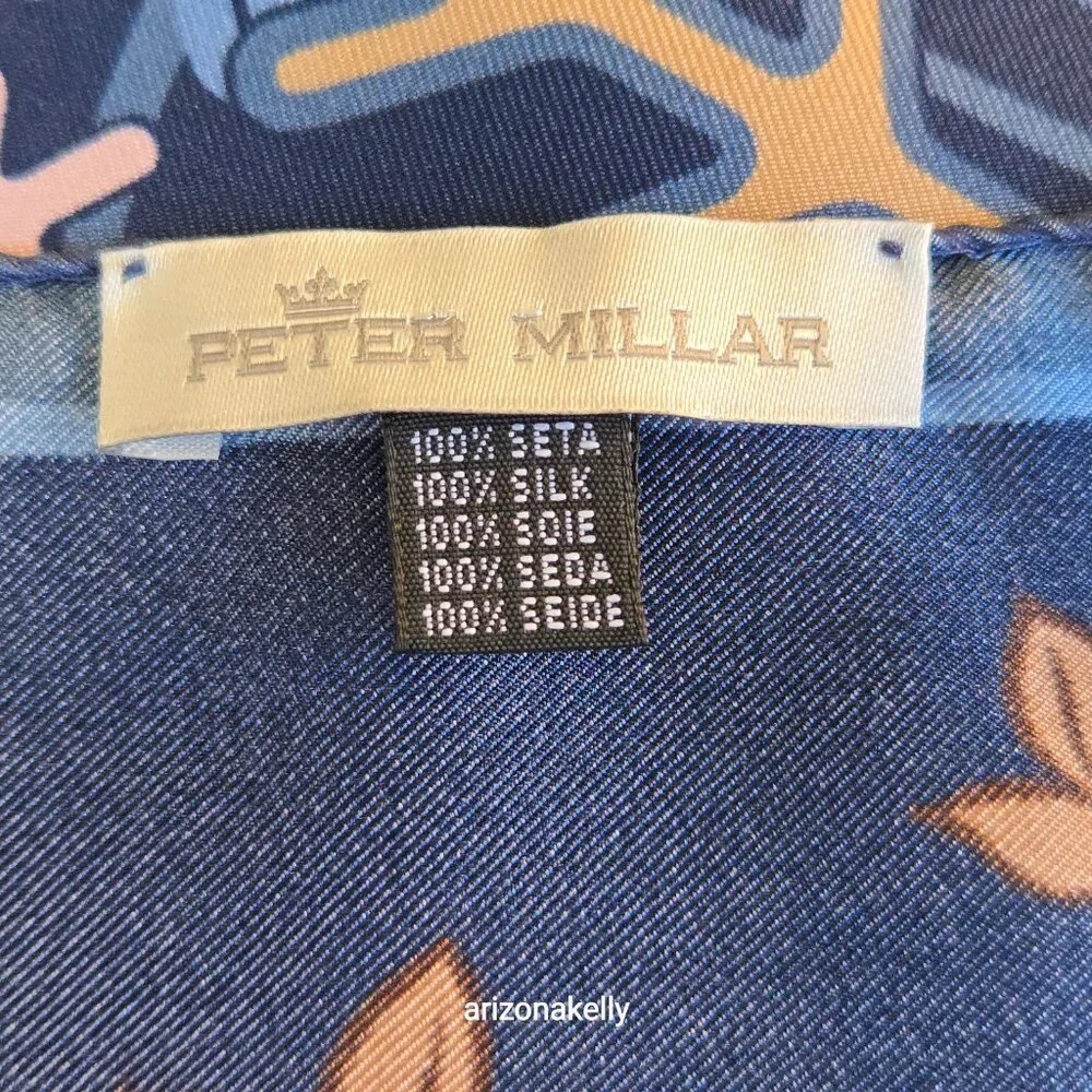 NWOT Peter Millar Silk Square Scarf *Four Seasons* Bird Butterfly Octopus